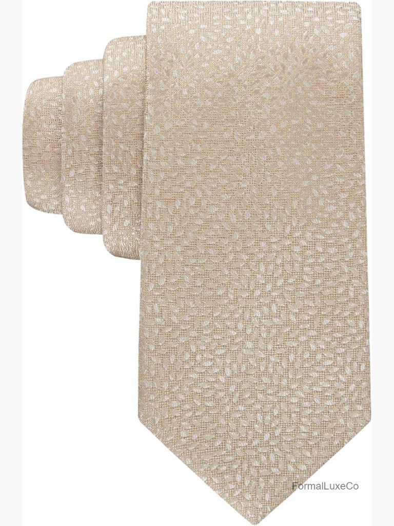 Standard Size Polyester Silk Tie, 3" Width, 57" Length, Floral Pattern